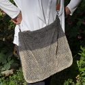 Wild liana bag with leather handles, hand crocheted