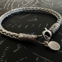Bracelet tresse ronde - Argent et argent oxydé - fait main - homme&femme 