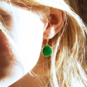 Boucles d'oreilles plaqué or "Drop" Onyx vert