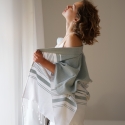Linen, organic cotton and jute "Chess" stole