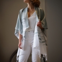 Linen, organic cotton and jute "Chess" stole