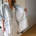 Linen, organic cotton and jute "Chess" stole