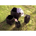 Cache-pot carré en pneu recyclé - grand modèle