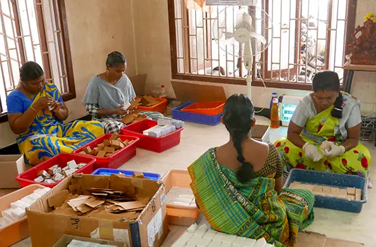 Traditional Ayurvedic soap workshop in southern India