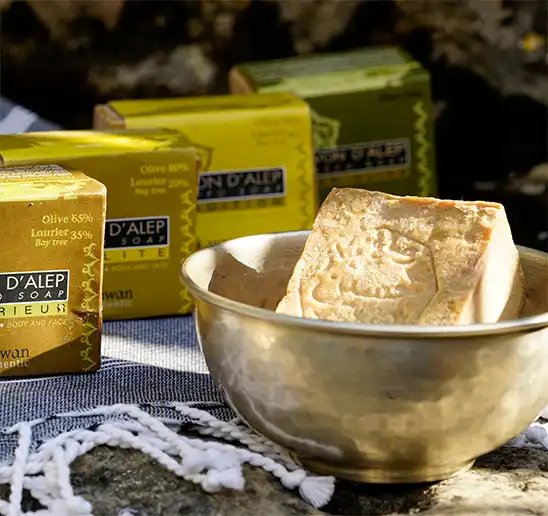 Assortiment de savons d'Alep olive et laurier Karawan