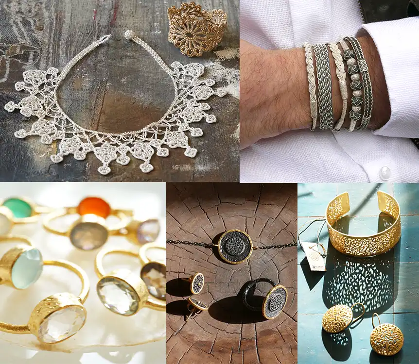 Ensemble des collections de bijoux de Karawan